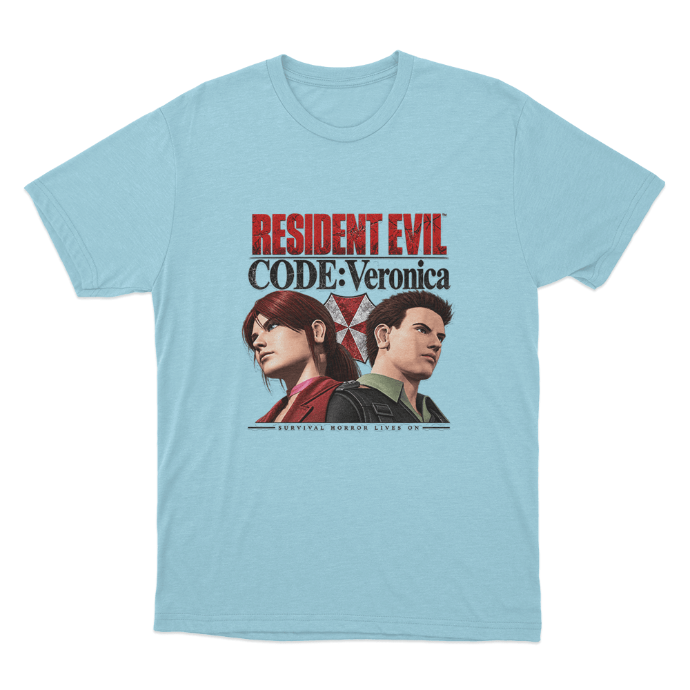 Code Veronica Claire And Chris Redfield Unisex T Shirt Sky Blue Code Veronica Claire And Chris Redfield Unisex T Shirt Sky Blue