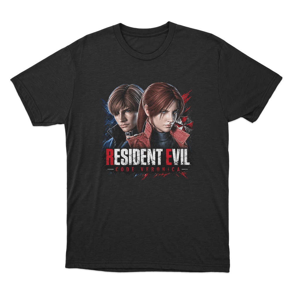 Resident Evil Code Veronica Dual Portrait Unisex T Shirt Black Resident Evil Code Veronica Dual Portrait Unisex T Shirt Black
