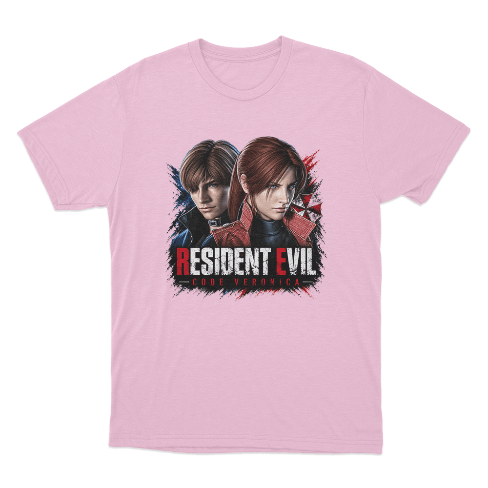 Resident Evil Code Veronica Dual Portrait Unisex T Shirt Pink Resident Evil Code Veronica Dual Portrait Unisex T Shirt Pink