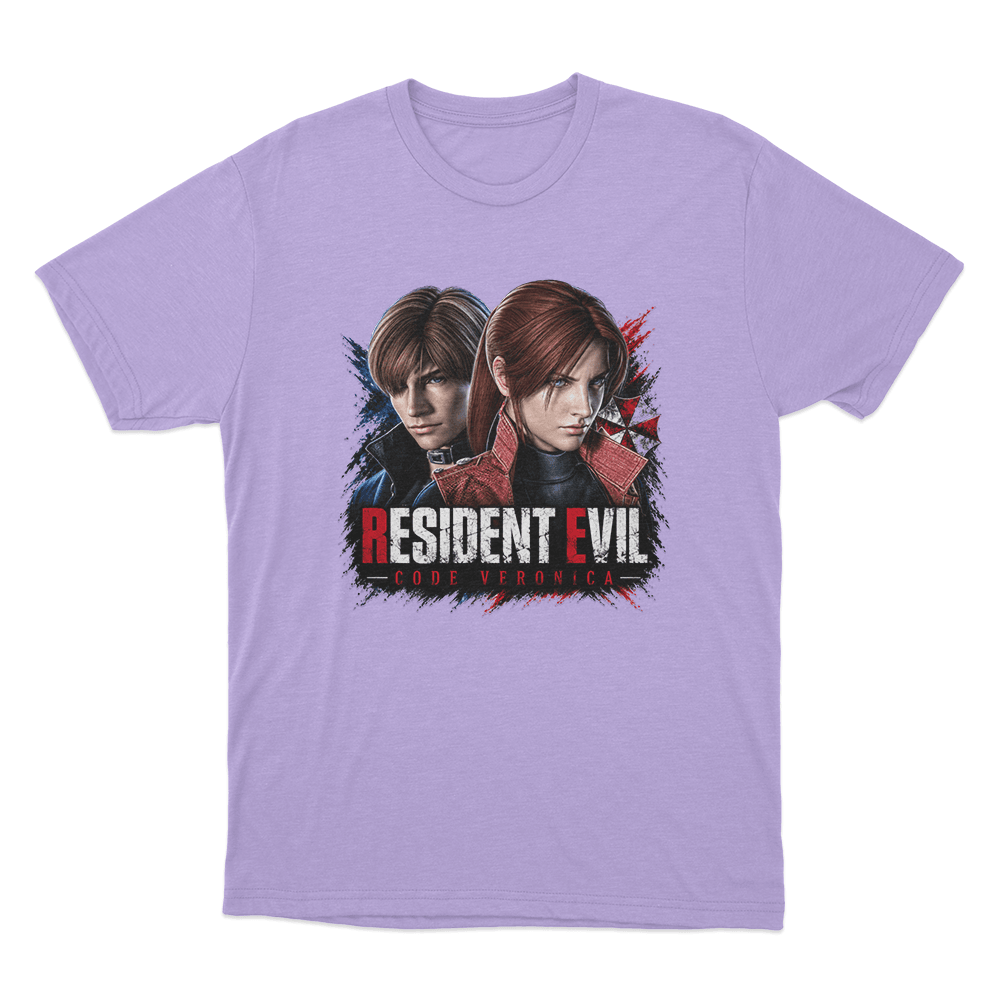 Resident Evil Code Veronica Dual Portrait Unisex T Shirt Purple Resident Evil Code Veronica Dual Portrait Unisex T Shirt Purple