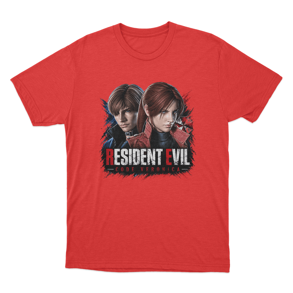 Resident Evil Code Veronica Dual Portrait Unisex T Shirt Red Resident Evil Code Veronica Dual Portrait Unisex T Shirt Red