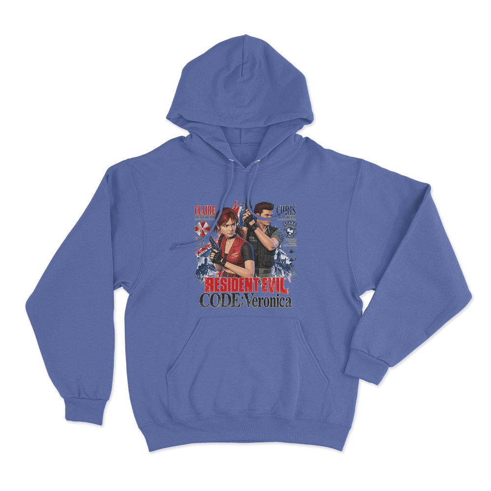 Resident Evil Code Veronica Redfield Survivors Unisex Hoodie Blue Resident Evil Code Veronica Redfield Survivors Unisex Hoodie Blue