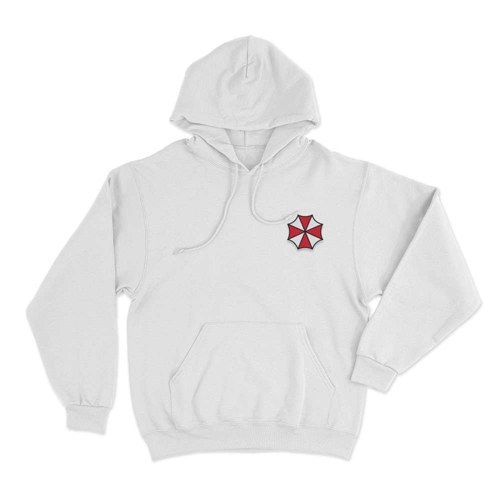 Resident Evil Umbrella Unisex Hoodie White Resident Evil Umbrella Unisex Hoodie White