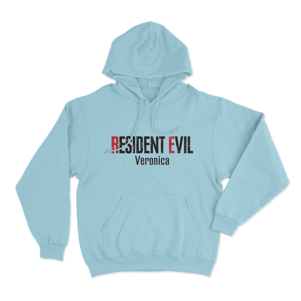 Resident Evil Veronica Logo Unisex Hoodie Sky Blue Resident Evil Veronica Logo Unisex Hoodie Sky Blue