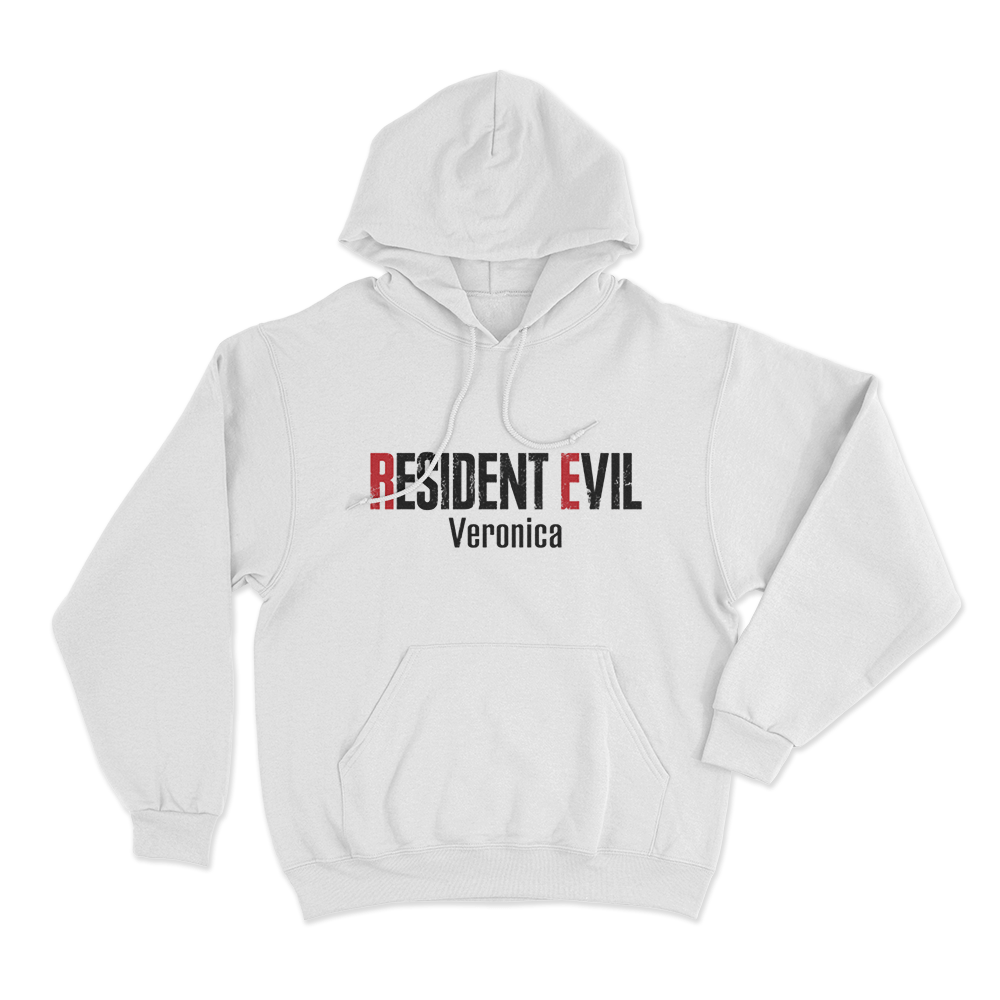 Resident Evil Veronica Logo Unisex Hoodie White Resident Evil Veronica Logo Unisex Hoodie White
